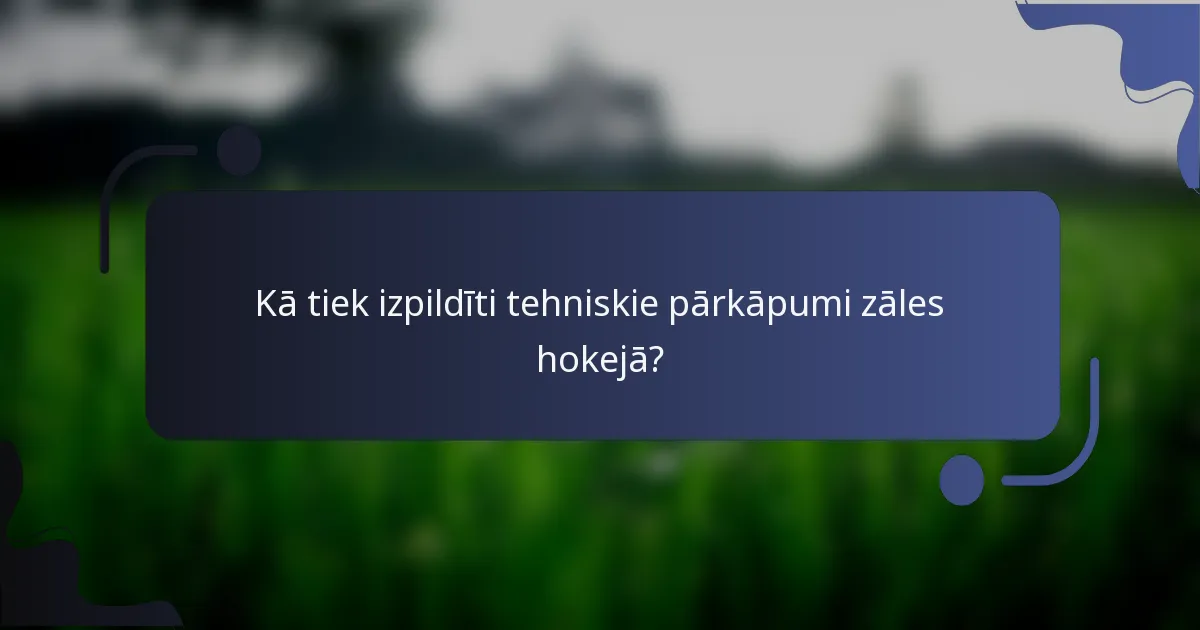 Kā tiek izpildīti tehniskie pārkāpumi zāles hokejā?