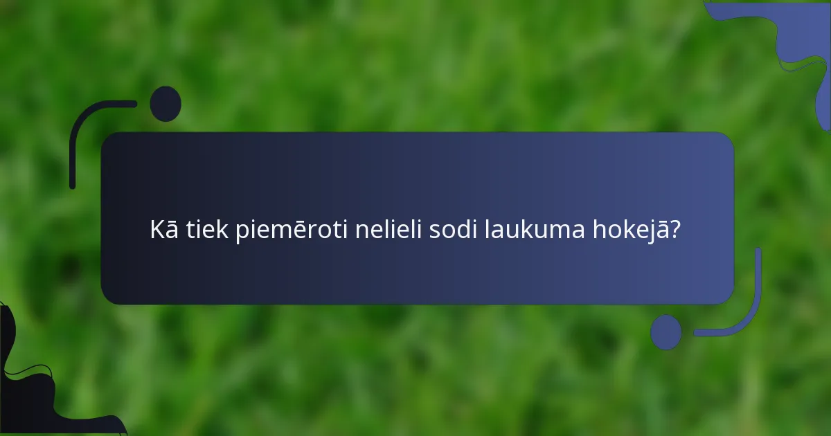 Kā tiek piemēroti nelieli sodi laukuma hokejā?