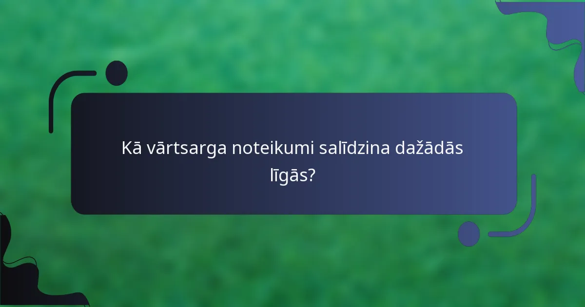 Kā vārtsarga noteikumi salīdzina dažādās līgās?