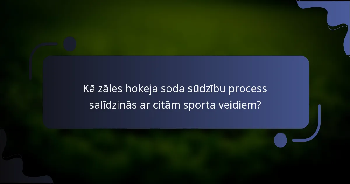 Kā zāles hokeja soda sūdzību process salīdzinās ar citām sporta veidiem?