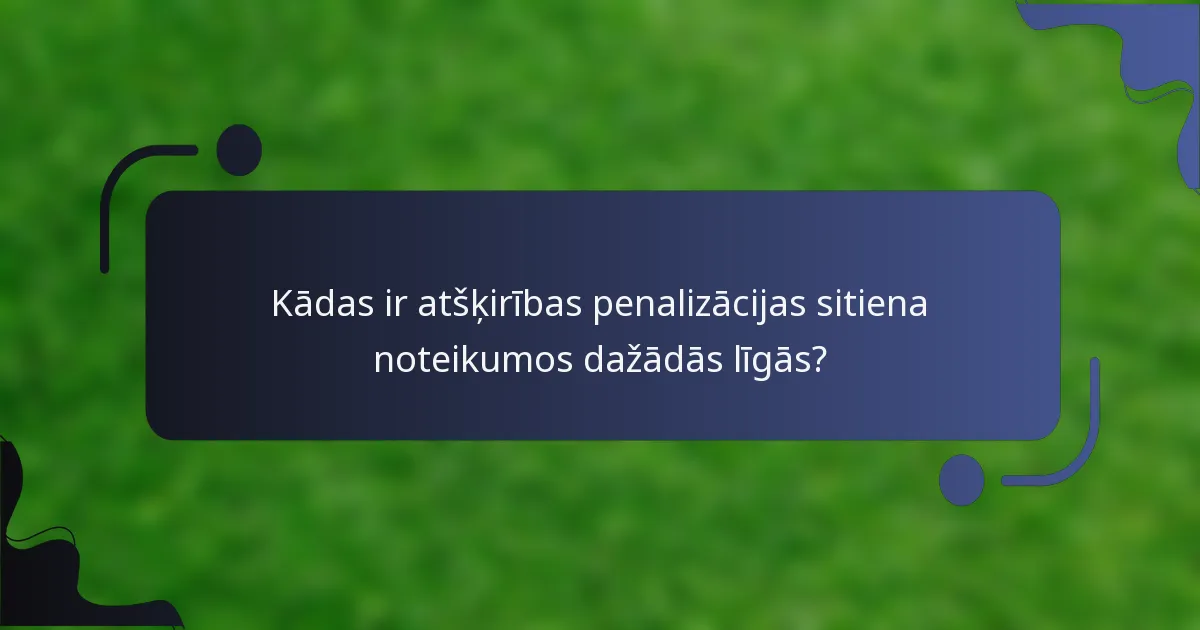 Kādas ir atšķirības penalizācijas sitiena noteikumos dažādās līgās?