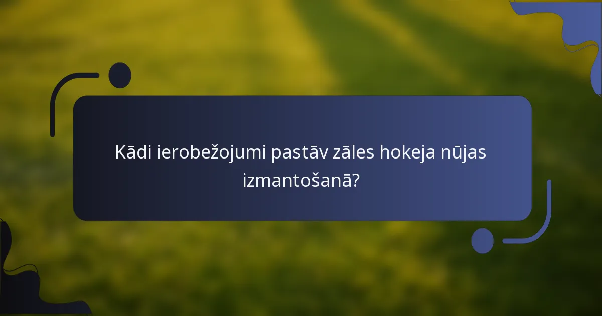 Kādi ierobežojumi pastāv zāles hokeja nūjas izmantošanā?