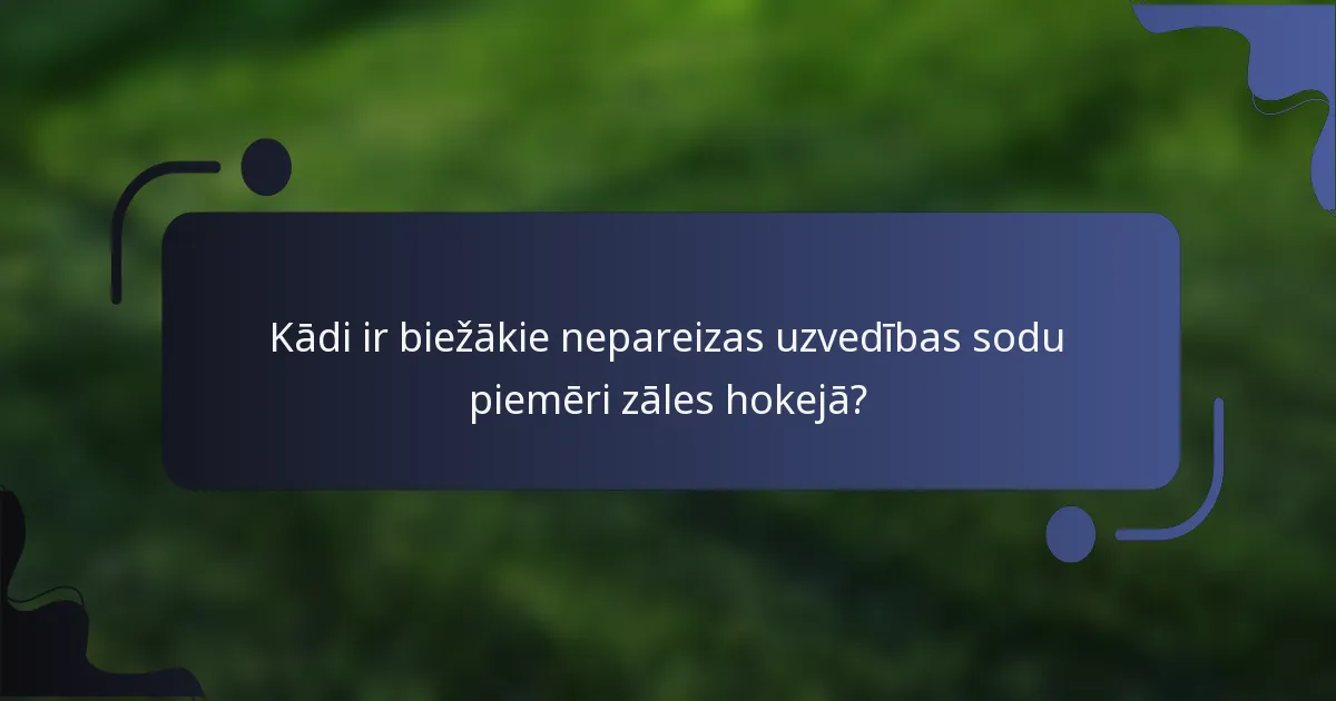 Kādi ir biežākie nepareizas uzvedības sodu piemēri zāles hokejā?