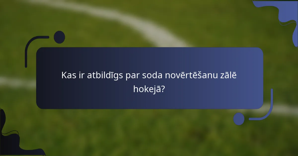Kas ir atbildīgs par soda novērtēšanu zālē hokejā?