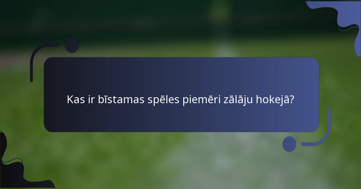 Kas ir bīstamas spēles piemēri zālāju hokejā?